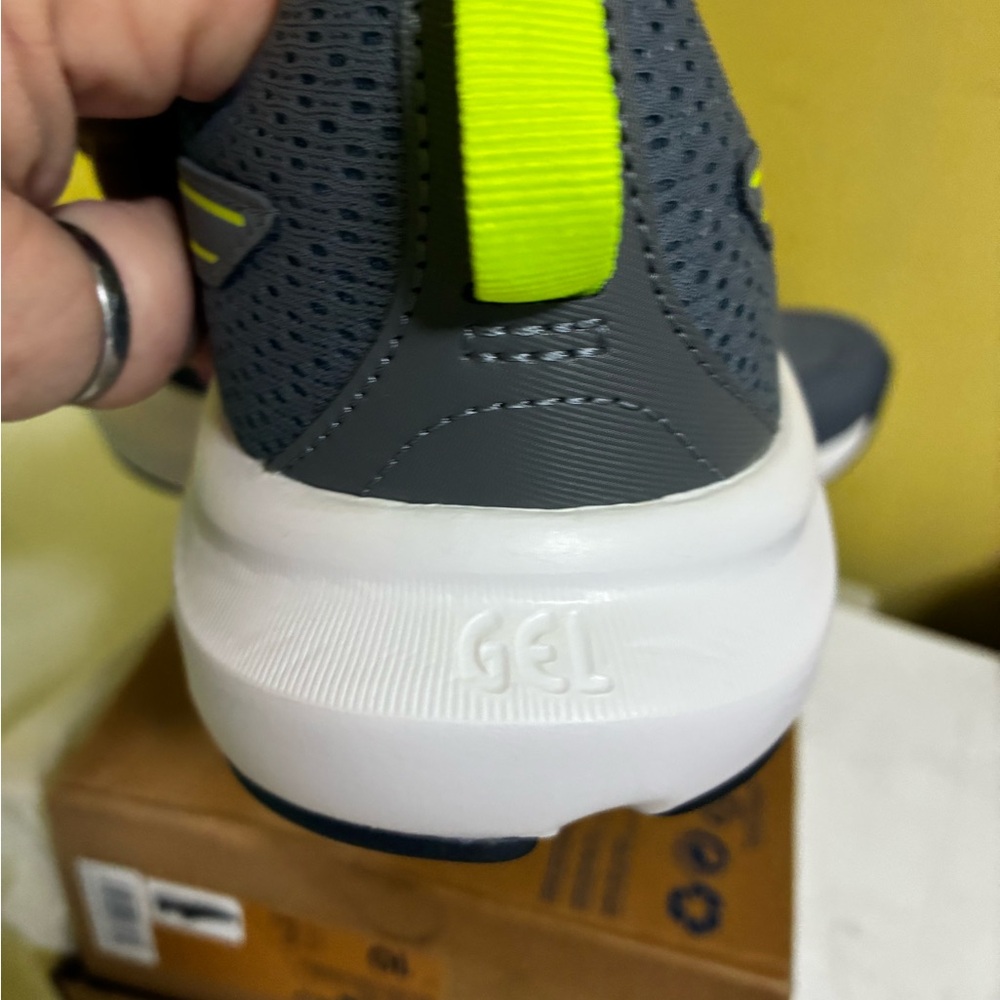 ASICS Mens new Grey/Neon Green - Picture 8 of 10